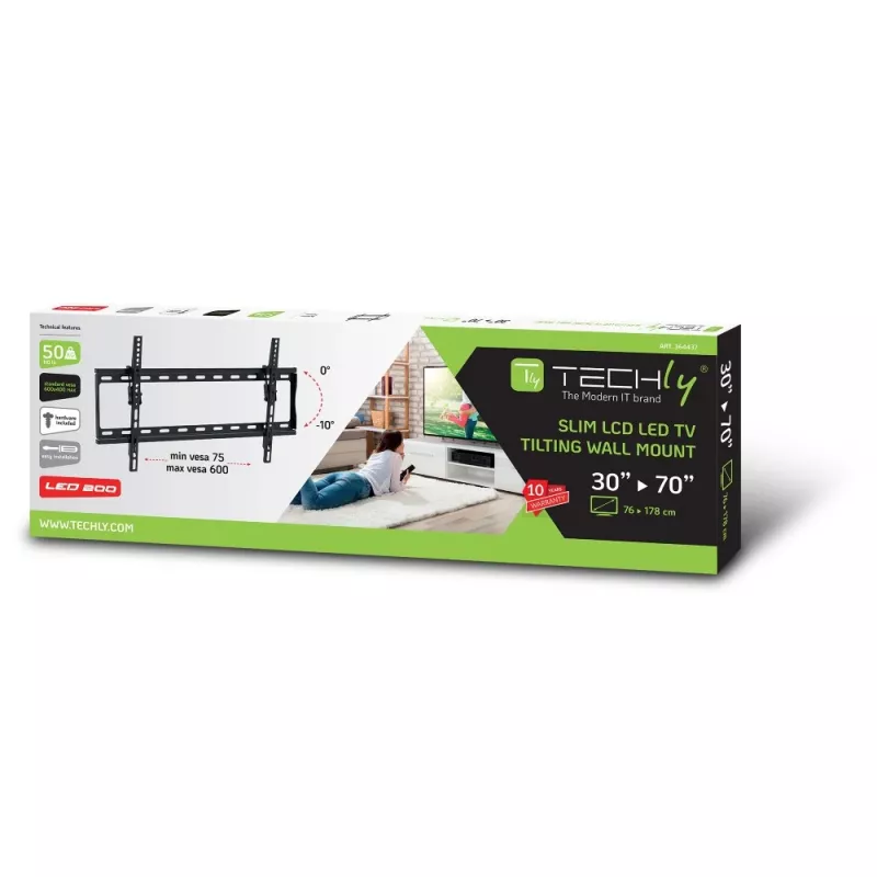 Techly ICA-PLB 261L TV-wandhouder 177,8 cm (70 inch) zwart