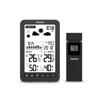 Hama Ko Samui zwart batterij binnen-buiten-thermometer-hygrometer