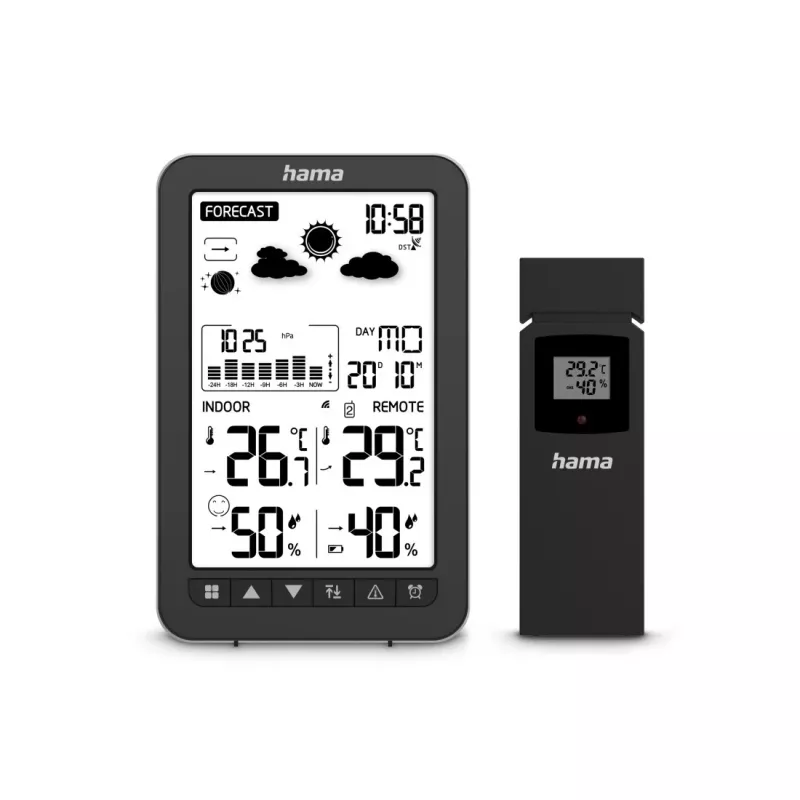 Hama Ko Samui zwart batterij binnen-buiten-thermometer-hygrometer