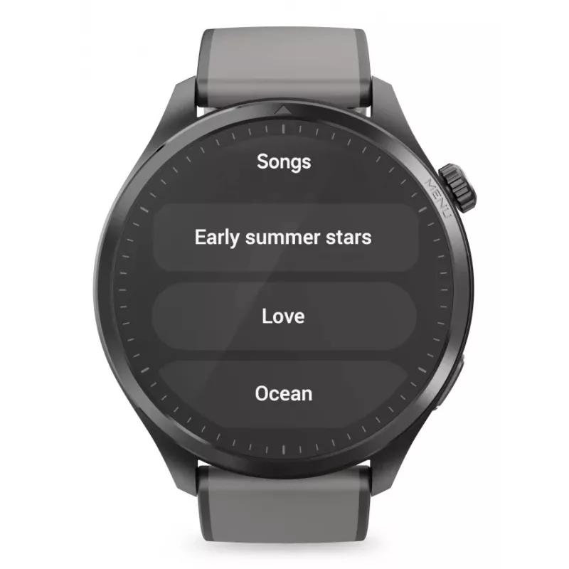 Hama Smartwatch 9000 00178627, 1,43 inch (3,63 cm) AMOLED, GPS, muziekopslag, waterdicht, siliconen band, antraciet