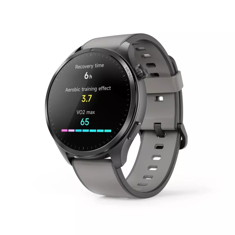 Hama Smartwatch 9000 00178627, 1,43 inch (3,63 cm) AMOLED, GPS, muziekopslag, waterdicht, siliconen band, antraciet