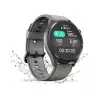 Hama Smartwatch 9000 00178627, 1,43 inch (3,63 cm) AMOLED, GPS, muziekopslag, waterdicht, siliconen band, antraciet