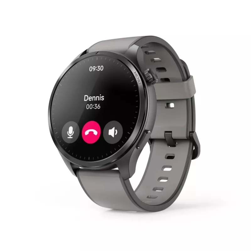 Hama Smartwatch 9000 00178627, 1,43 inch (3,63 cm) AMOLED, GPS, muziekopslag, waterdicht, siliconen band, antraciet
