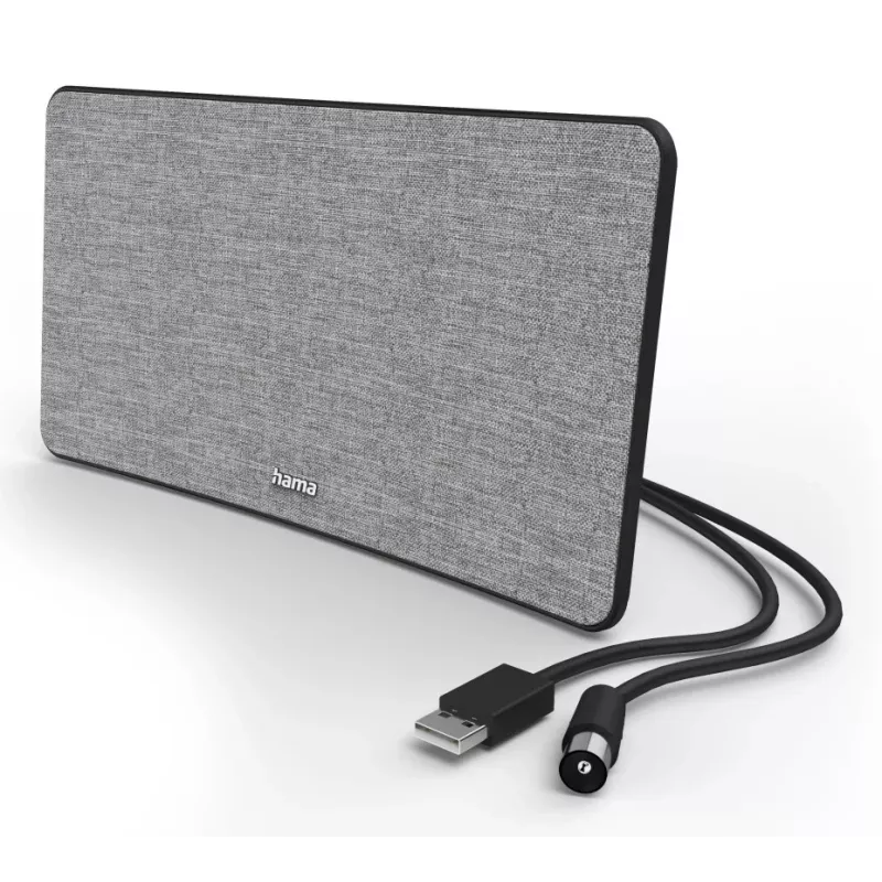 Indoor tv-antenne Hama Fabric Design zwart grijs USB 2 m