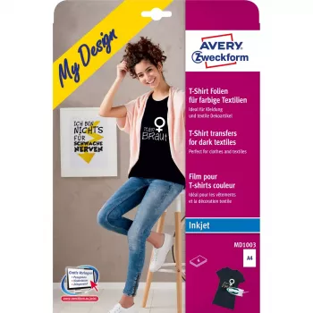 Kleidertransfer Avery MD1003 inkjet wit 210x297mm 4 stuks