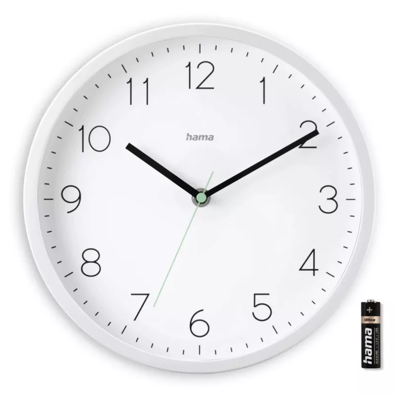 Wandklok HAMA Menorca, analoog, Ø 25 cm, wit