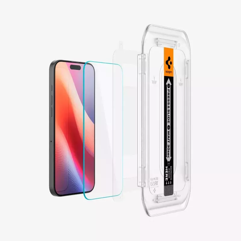 Displayschermbescherming Spigen GLAS.tR EZ Fit Apple iPhone 16 Pro gehard glas transparant 2 stk.