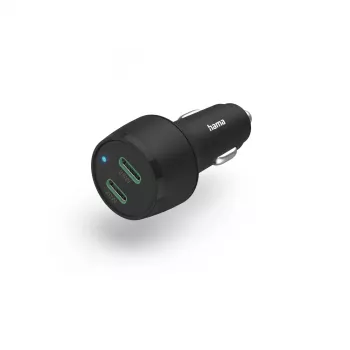 Autolader Hama 00201632 snelladen 2 USB Type-C aansluitingen zwart