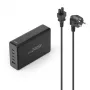 Oplaadstation HAMA 201977, 240W totaal, 4× USB-C, 1× USB-A, zwart