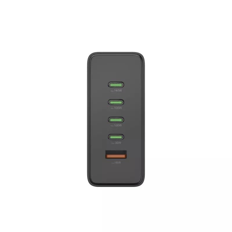 Oplaadstation HAMA 201977, 240W totaal, 4× USB-C, 1× USB-A, zwart