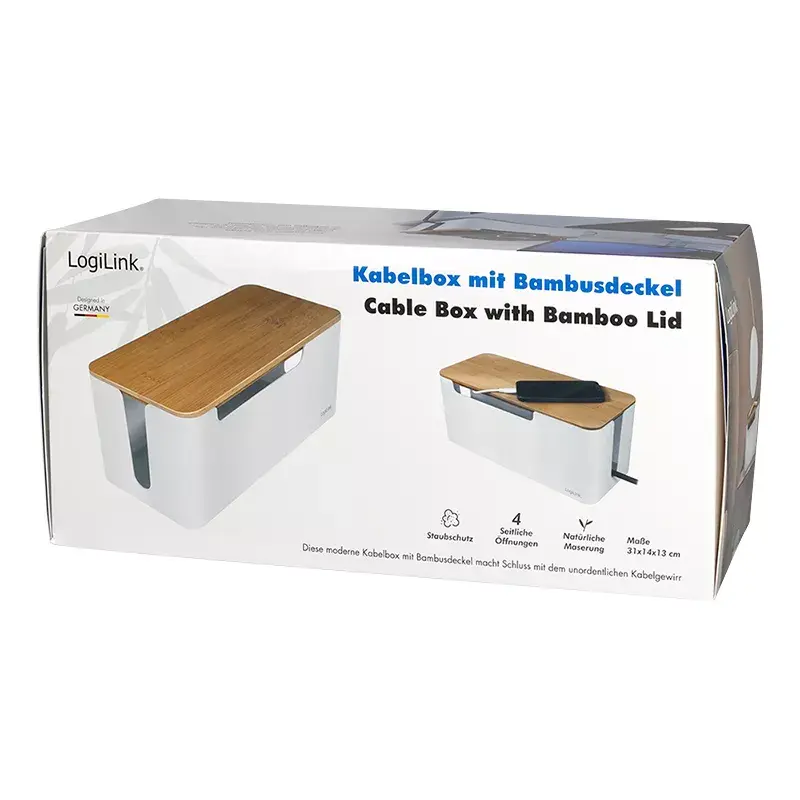 Stopcontactafdekking LogiLink KAB0075 bamboedeksel wit