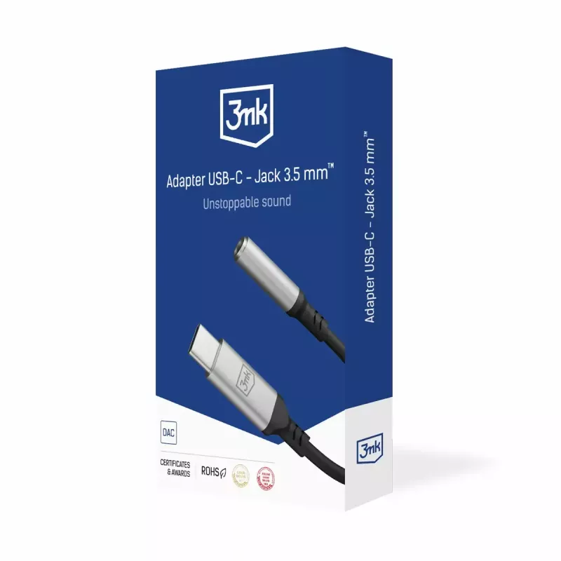 3,5 mm USB-kabel 3MK jack 3,5 mm 1 st. USB-C naar jack 3,5 mm