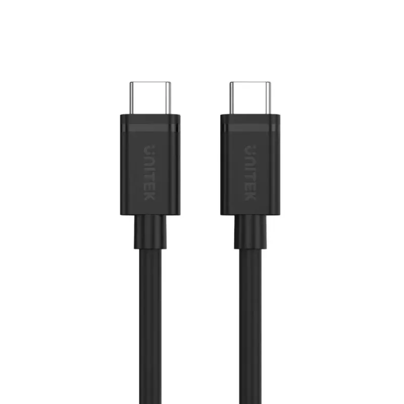 USB-C-naar-USB-C-kabel Unitek Y-C477BK01-2M, USB 3.2 Gen 1, 2 m, 5 Gbit/s, PD 60 W, zwart