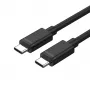 USB-C-naar-USB-C-kabel Unitek Y-C477BK01-2M, USB 3.2 Gen 1, 2 m, 5 Gbit/s, PD 60 W, zwart