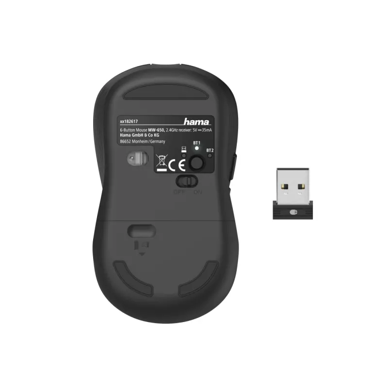 Hama MW-650 muis kantoor rechtshandig Bluetooth + USB Type-A optisch 2400 DPI