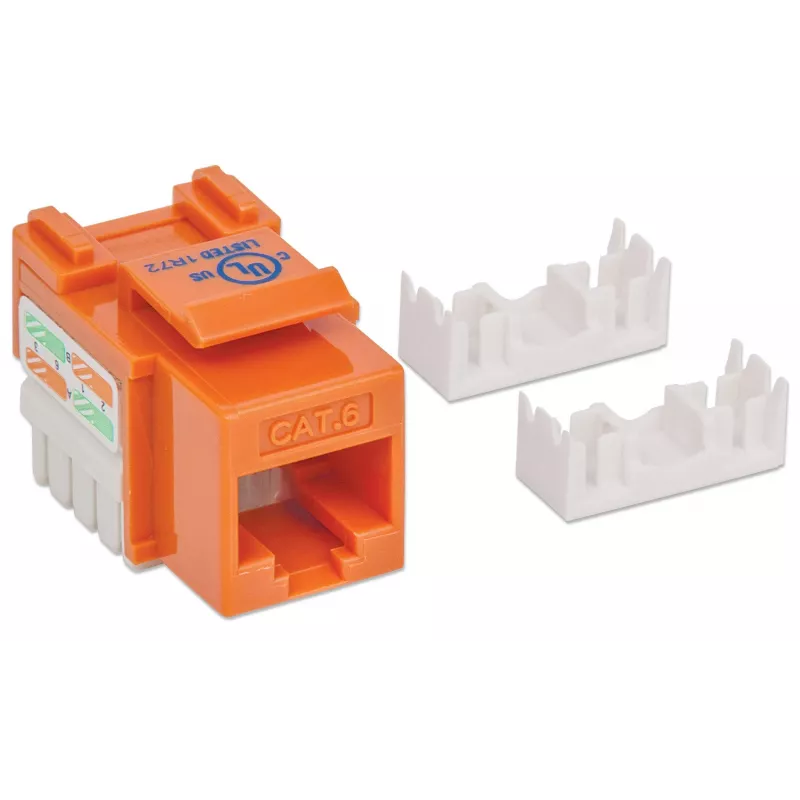 Intellinet Keystone Jack, Cat6, UTP, Punch-down, Oranje