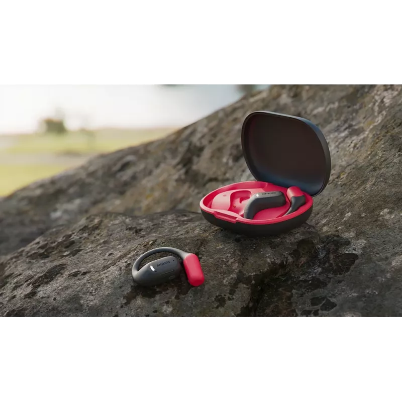 Philips 6000-serie TAA6709BK/00 Koptelefoon/Headset True Wireless Stereo (TWS) ear-hook sport Bluetooth zwart, rood