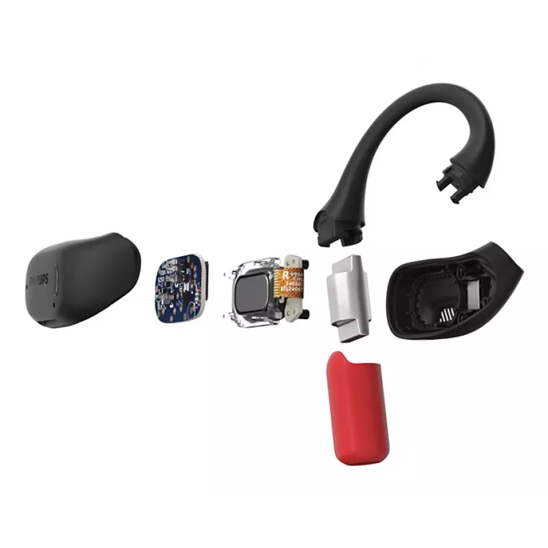 Philips 6000-serie TAA6709BK/00 Koptelefoon/Headset True Wireless Stereo (TWS) ear-hook sport Bluetooth zwart, rood