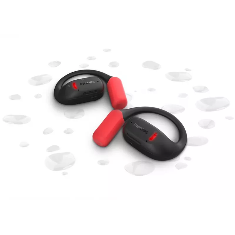 Philips 6000-serie TAA6709BK/00 Koptelefoon/Headset True Wireless Stereo (TWS) ear-hook sport Bluetooth zwart, rood