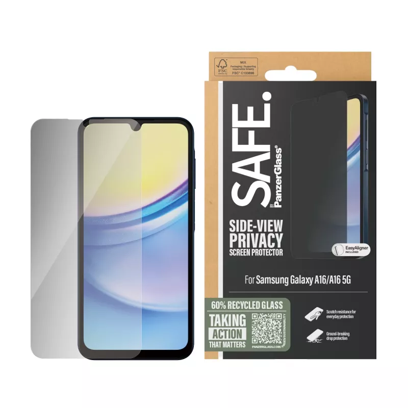 PanzerGlass SAFE. by ® privacyscherm Samsung Galaxy A16 | A16 5G | Ultra-Wide Fit