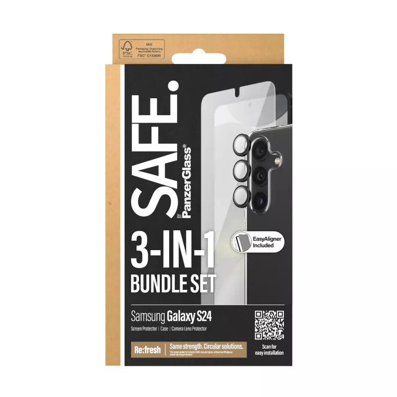 PanzerGlass SAFE. by ® 3-in-1 bundel Samsung Galaxy S24
