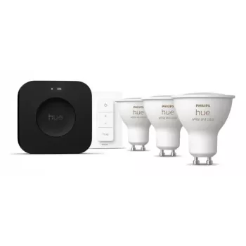Philips Hue White and Colour Ambience Starterset: 3 GU10-lampen + dimschakelaar + Bridge Pro