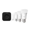 Smartlichtset Philips Hue White and Colour Ambience Starterset — 3 E27-smartlampen, dimschakelaar, Bridge Pro, Bluetooth/Zigbee