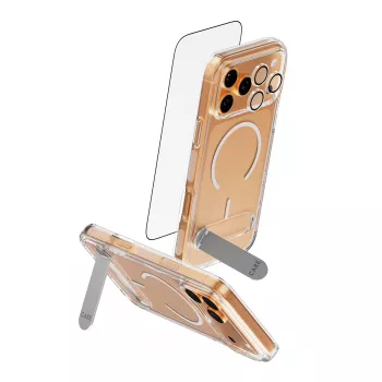 Schermbescherming- en hoesbundel PanzerGlass CARE 3-in-1 Feature Kick voor iPhone 17 Pro Max — gehard glas, PET, silicone, transparant