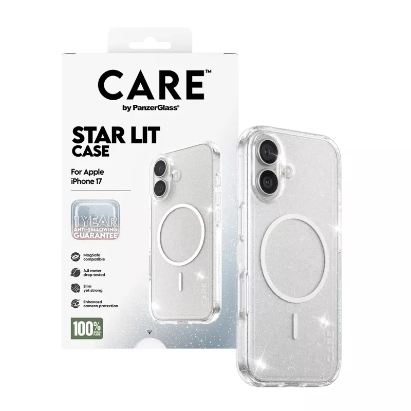 Hoes PanzerGlass CARE by Flagship Case Urban Explorer Star Lit White MagSafe iPhone 17