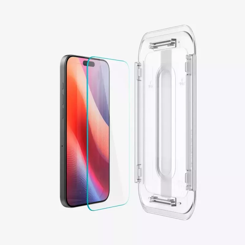 Spigen GLAS.tR EZ Fit glazen screenprotector voor iPhone 16 Pro Max / 17 Pro Max, 2-pack, helder