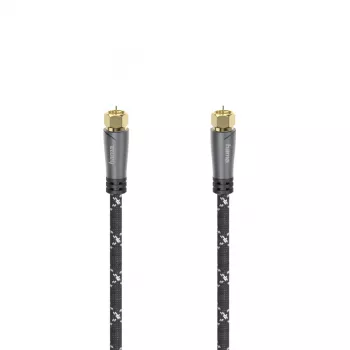 Hama 00205077 coaxkabel 1,5 m F zwart, grijs