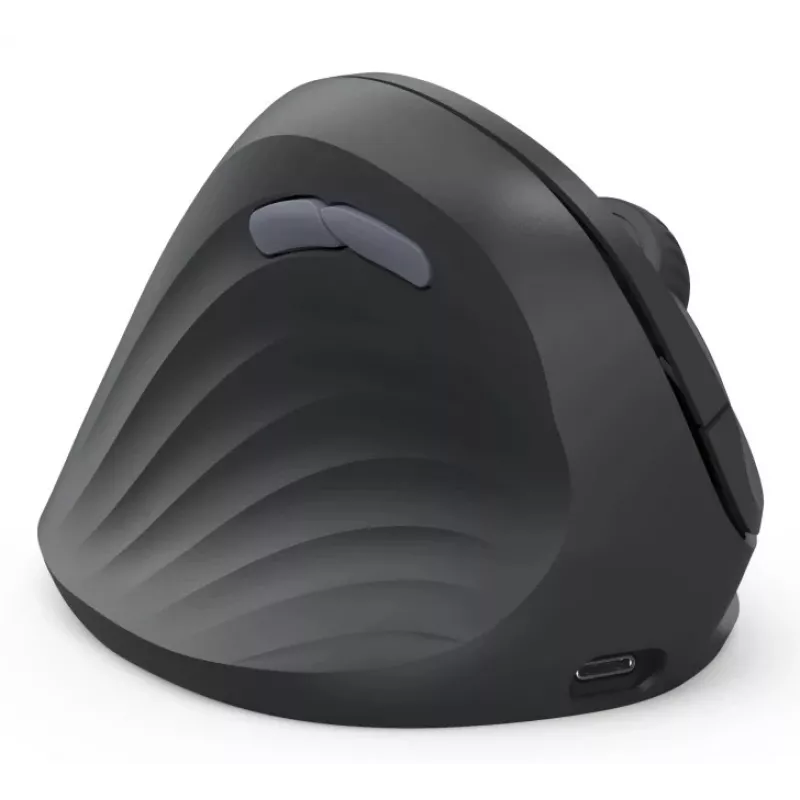 Hama 00173093 EWM-600L ergonomische verticale muis, linkshandig, draadloos 2,4 GHz + Bluetooth, multi-device, optisch 1600 DPI, oplaadbaar, zwart