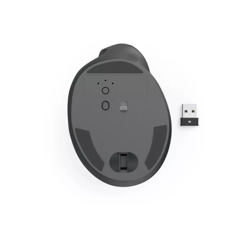Hama 00173089 EWM-500L ergonomische verticale muis, linkshandig, RF-draadloos, optisch 1800 DPI, zwart