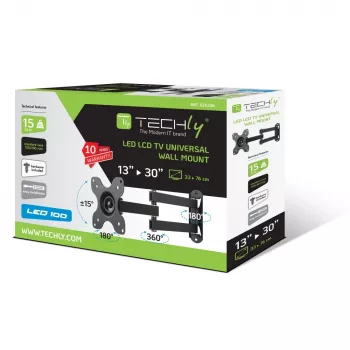 Techly wandsteun voor LCD LED 33-76,2 cm (13-30 inch) kantelbaar 2 gewrichten zwart ICA-LCD 923B