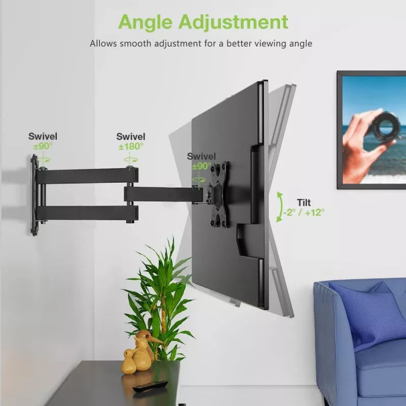 Techly wandsteun voor LCD LED 33-76,2 cm (13-30 inch) kantelbaar 2 gewrichten zwart ICA-LCD 923B
