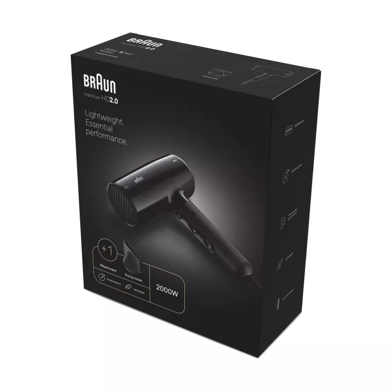 Haardroger Braun HD2.0 2000W Zwart 1,95 m kabel
