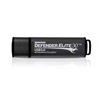 Kanguru Defender Elite30™ USB 3.0 128GB | veilige USB-stick | FIPS 197 gecertificeerd, 256-bits AES-hardwareversleuteling (XTS-modus) | TAA-conform |