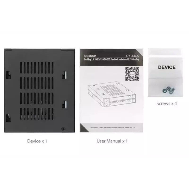 ICY DOCK flexiDOCK MB522SP-B - behuizing voor opslagstations - 2.5 (6,4 cm) - zwart (MB522SP-B)
