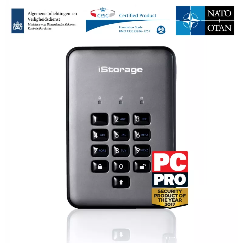 iStorage diskAshur PRO2 1 TB USB 3.2 externe harde schijf