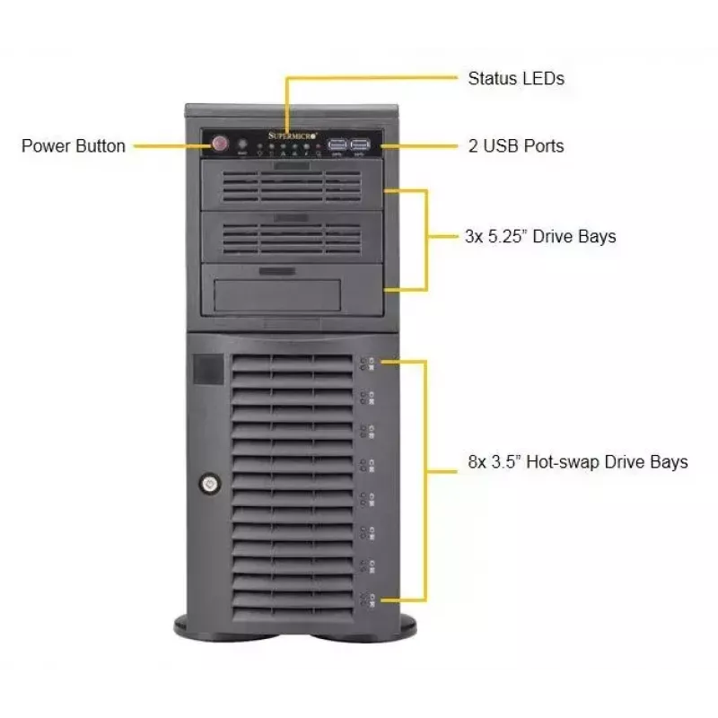 Computerbehuizing Supermicro SuperWorkstation 7049A-T rack 4U zwart