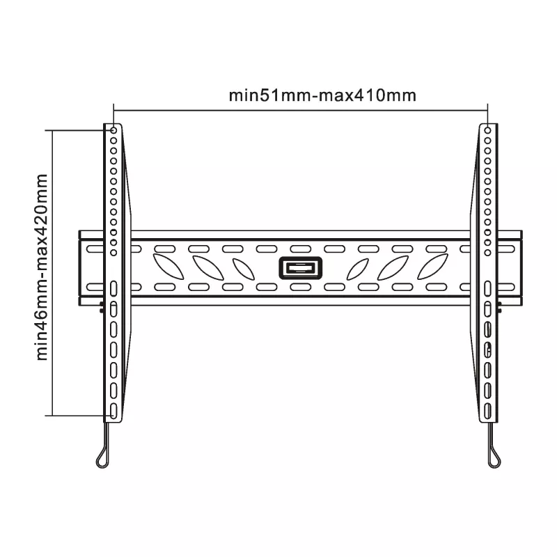 InLine wandbeugel voor TFT / LED / plasma 81–140 cm, 32 inch–55 inch, max. 50 kg