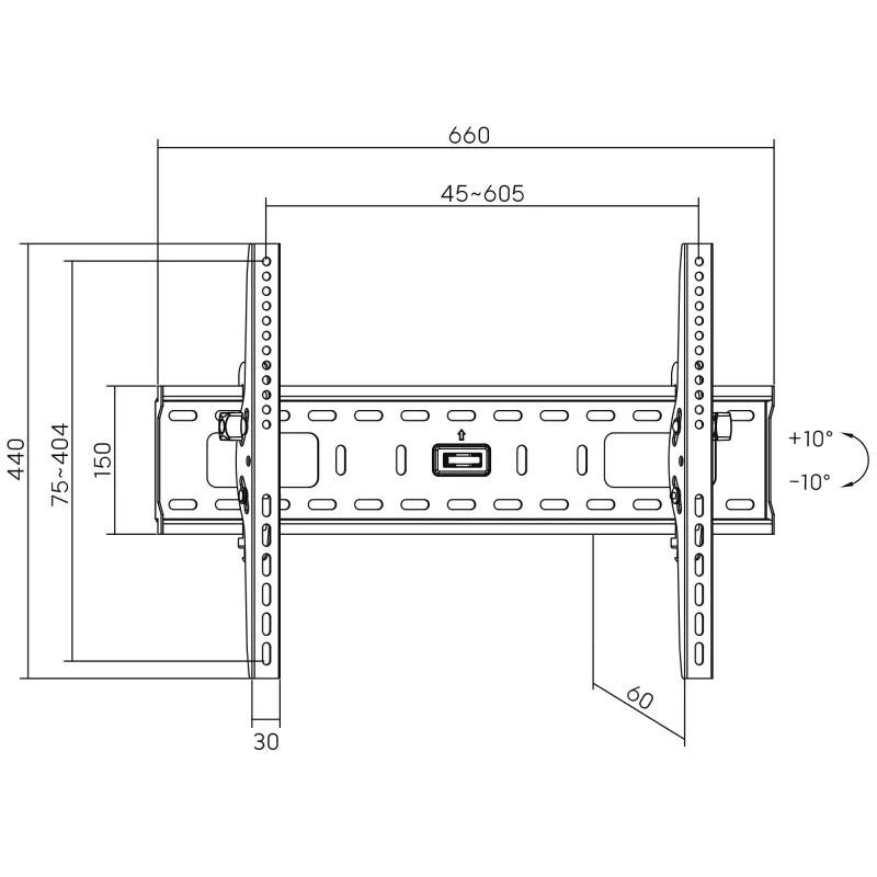 Wandbeugel InLine 23117A voor TFT LED plasma 32-70 inch