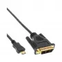 InLine Mini-HDMI naar DVI-kabel, HDMI C stekker naar DVI 18+1 stekker, verguld, 2m