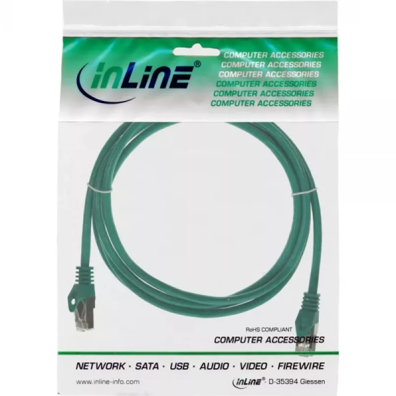 InLine patchkabel SF/UTP Cat.5e groen 0,25 m