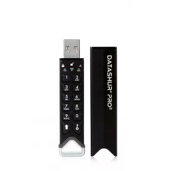 iStorage datAshur PRO2 64 GB | veilige USB-stick | FIPS 140-2 Level 3 gecertificeerd | AES-XTS 256-bits hardwareversleuteling | wachtwoordbeveiligd | stof-/waterbestendig |