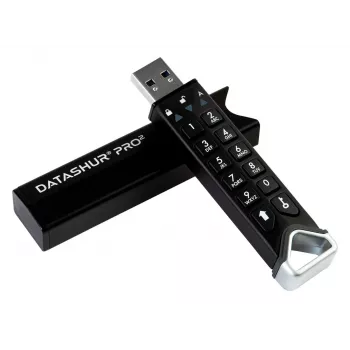 iStorage datAshur PRO2 128 GB | veilige USB-stick | FIPS 140-2 Level 3 gecertificeerd | AES-XTS 256-bits hardwareversleuteling | wachtwoordbeveiligd | stof-/waterbestendig |