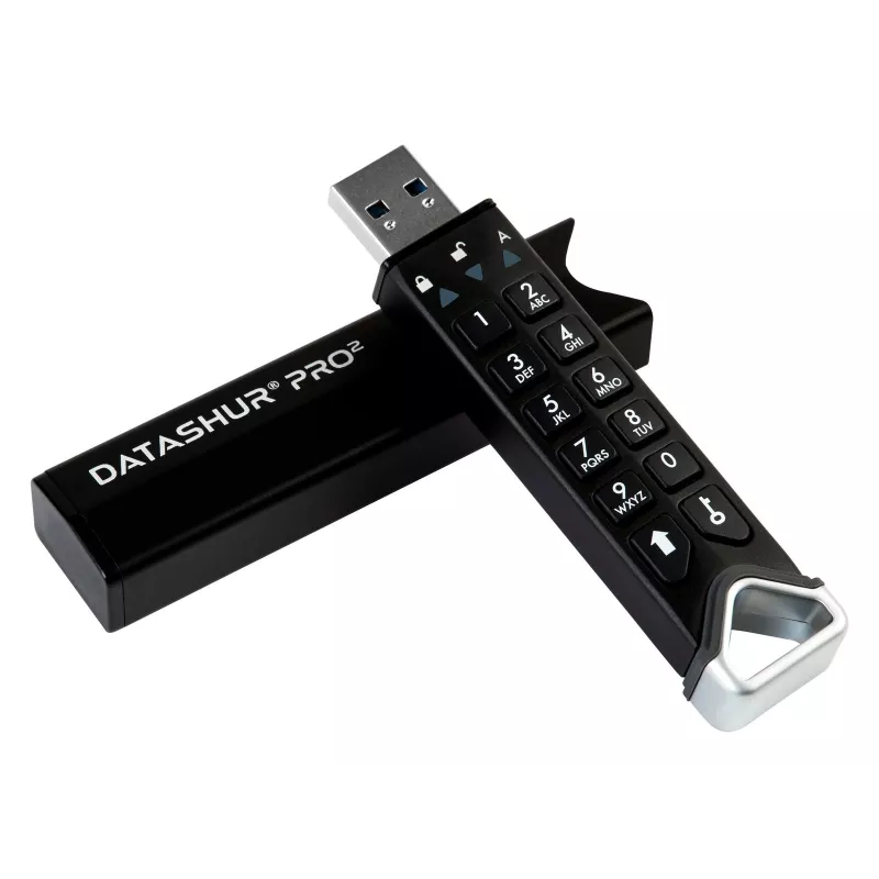 iStorage datAshur PRO2 128 GB | veilige USB-stick | FIPS 140-2 Level 3 gecertificeerd | AES-XTS 256-bits hardwareversleuteling | wachtwoordbeveiligd | stof-/waterbestendig |