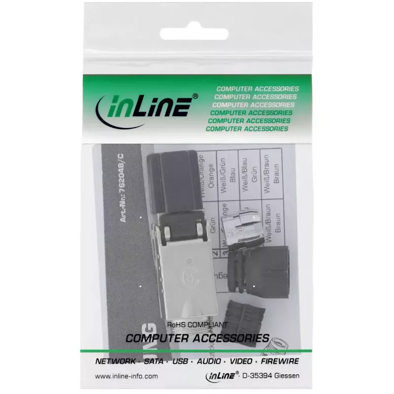 InLine RJ45-stekker Cat.8.1 2000MHz, veldmonteerbaar, afgeschermd, met schroefkap