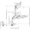 InLine werkstation tafelhouder met lift, beweegbaar, tot 81cm (32 inch) / 9kg