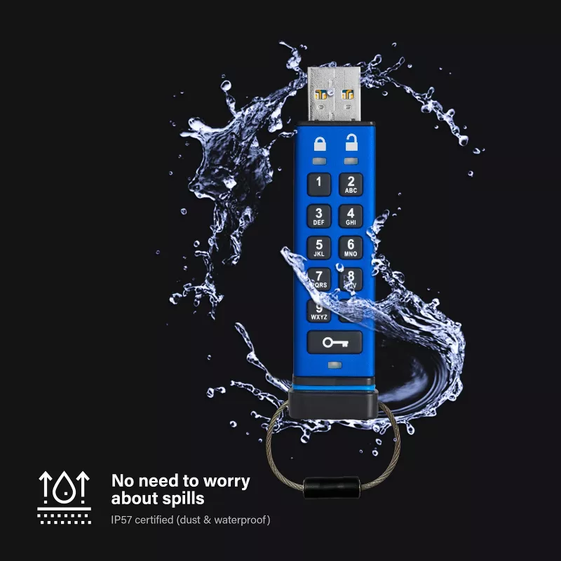 USB-stick iStorage datAshur Pro USB3 256GB met AES-256-bit hardwareversleuteling